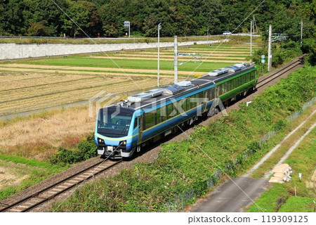 [JR East] HB-E300 series rapid train "Irodori SATONO" (Senzan Line: Yamadera - Takase) 119309125