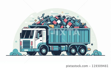 貨車超載廢金屬非法行駛 貨車超載廢金屬非法行駛 119309481