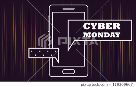 Cyber monday poster discount Vector Cyber monday poster discount Vector 119309607