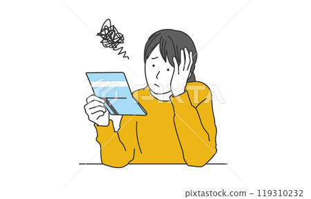 一個女人擔心她的銀行存摺的簡單例子 一個女人擔心她的銀行存摺的簡單例子 119310232
