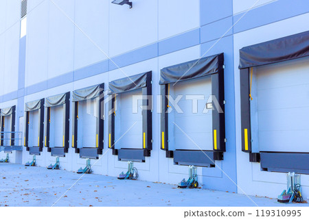 Loading, unloading sections for trucks to distributed warehouses 119310995
