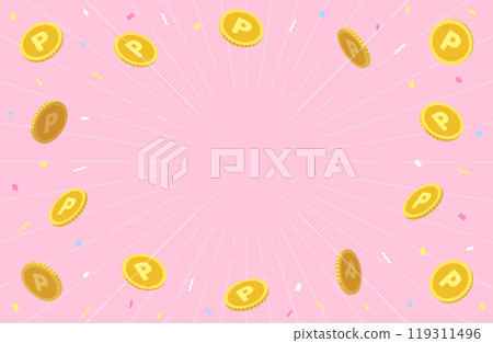 Vector illustration of point coins exploding Vector illustration of point coins exploding 119311496