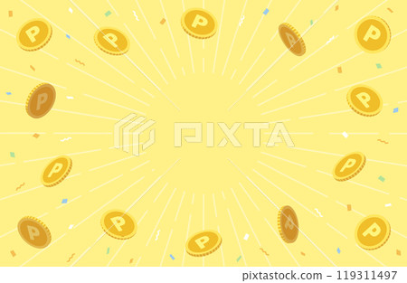Vector illustration of point coins exploding Vector illustration of point coins exploding 119311497