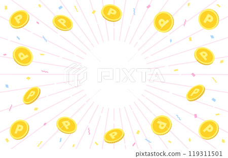 Vector illustration of point coins exploding Vector illustration of point coins exploding 119311501