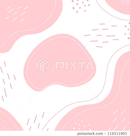 Abstract spots, different stroke, dots and lines. Decorative background texture in trendy soft pink Abstract spots, different stroke, dots and lines. Decorative background texture in trendy soft pink 119311903