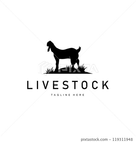 Livestock Goat Logo, Simple Farming Silhouette Design Product Brand Templet Illustration Livestock Goat Logo, Simple Farming Silhouette Design Product Brand Templet Illustration 119311948