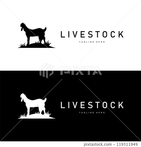 Livestock Goat Logo, Simple Farming Silhouette Design Product Brand Templet Illustration Livestock Goat Logo, Simple Farming Silhouette Design Product Brand Templet Illustration 119311949