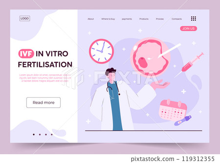 Doctor specializing in in vitro fertilization techniques. Vector illustration. 119312355