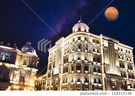 巴庫老城城牆的美麗夜景 119313146