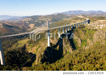 Bird's eye view of Vila Real Bridge Bird's eye view of Vila Real Bridge 119313429