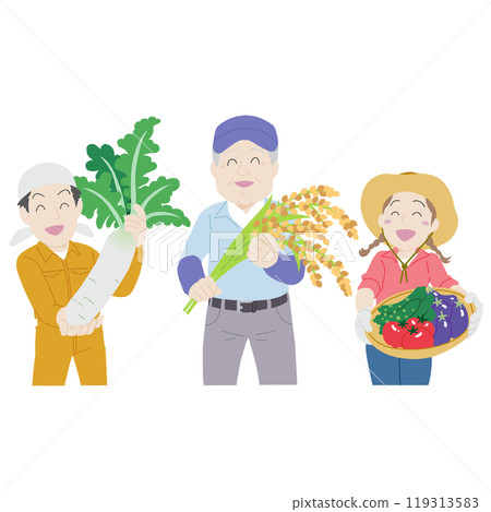 Hand-drawn farmer 119313583