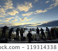 Photographer standing by to take pictures of the waterfall clouds 119314338
