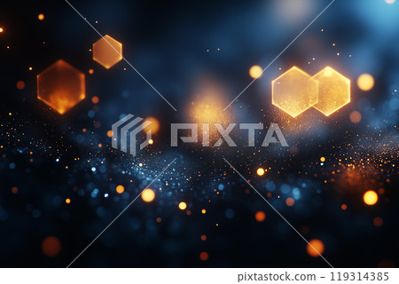 Glittering Bokeh Circles with Neon Light Effects 119314385