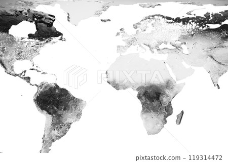 World map Grayscale,isolated on white background for website layouts,background,education, precise,customizable,Travel worldwide,map silhouette backdrop,earth geography, political,reports. 119314472