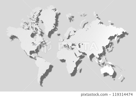 World map Grayscale,isolated on white background for website layouts,background,education, precise,customizable,Travel worldwide,map silhouette backdrop,earth geography, political,reports. 119314474