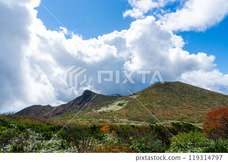 Autumn foliage view from Kiyomizu-dai Level on Mount Nasu Autumn foliage view from Kiyomizu-dai Level on Mount Nasu 119314797