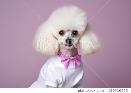pet dog wear white shirt for mockup, generative AI 119316255
