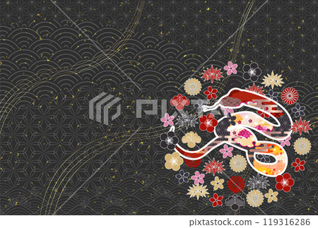 蛇新年賀卡生肖背景 蛇新年賀卡生肖背景 119316286