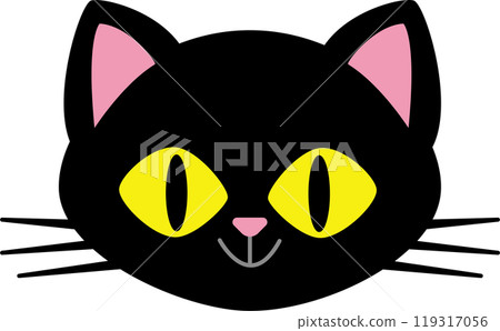 Black cat's face and paws Black cat's face and paws 119317056
