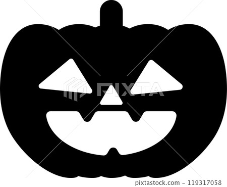 Halloween pumpkin monochrome illustration Halloween pumpkin monochrome illustration 119317058