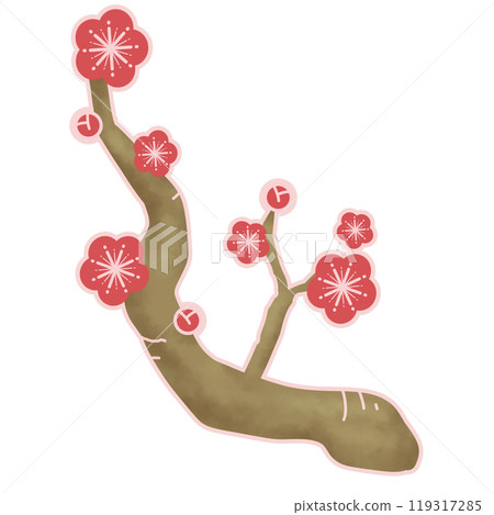 簡單可愛的梅花插畫 簡單可愛的梅花插畫 119317285