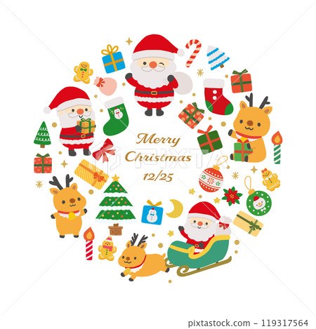 Christmas cute icon set 119317564