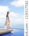 Biwako Terrace, woman, back view, sightseeing, scenery, activity 119317582