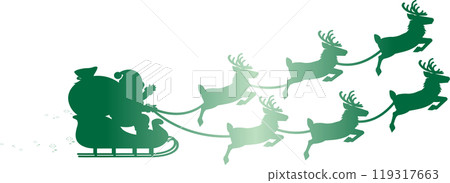 Christmas Santa Claus reindeer sleigh silhouette illustration material Christmas Santa Claus reindeer sleigh silhouette illustration material 119317663