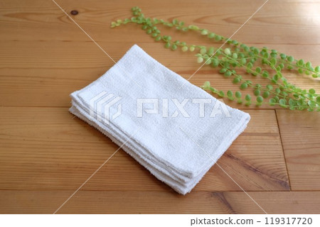 實心地板和抹布 119317720