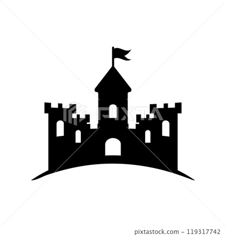 Castle icon logo design template isolated illustration 119317742