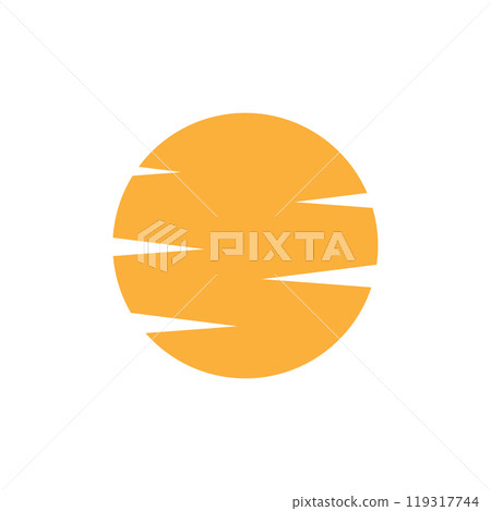 Sunset icon logo design template isolated illustration 119317744