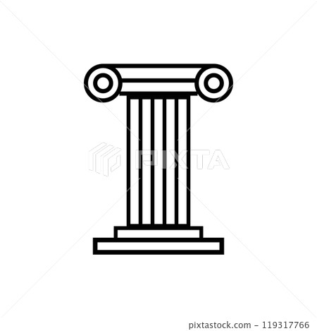 Pillar icon logo design template isolated illustration 119317766