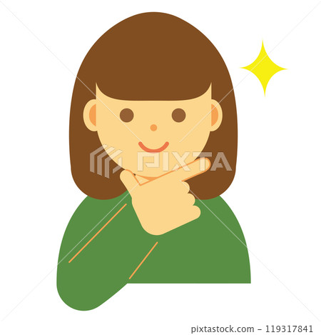 Illustration of a proud smiling woman Illustration of a proud smiling woman 119317841