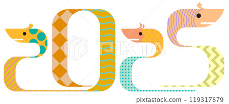 Year of Snake vector graphic design set in white background 119317879