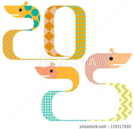 Year of Snake vector graphic design set in white background 119317880