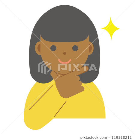 一個帶著自豪微笑的女人的插圖 一個帶著自豪微笑的女人的插圖 119318211