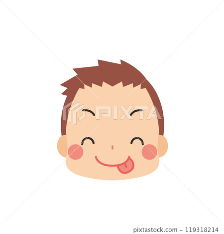 一個可愛的小男孩的表情符號插圖,帶有美味的表情圖標面部表情白色背景向量 一個可愛的小男孩的表情符號插圖,帶有美味的表情圖標面部表情白色背景向量 119318214