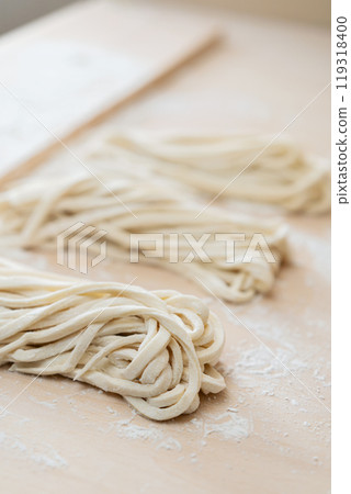 Handmade udon noodles Handmade udon noodles 119318400