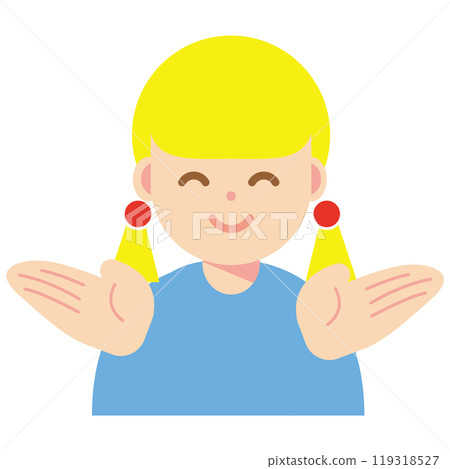 一個微笑的女人張開雙臂的插圖 一個微笑的女人張開雙臂的插圖 119318527