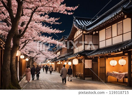 Streetscape reminiscent of the ancient capital, Kyoto 119318715
