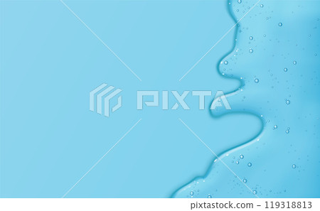Serum gel flow on blue background 119318813