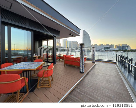 seaside restaurant terrace seaside restaurant terrace 119318891