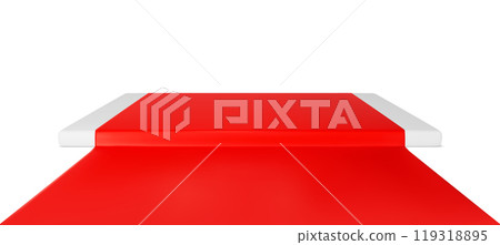 Red carpet and stage for award ceremony 119318895