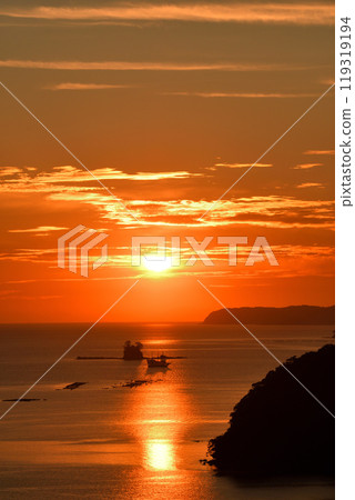 Evening scenery of Kujuku Island 119319194