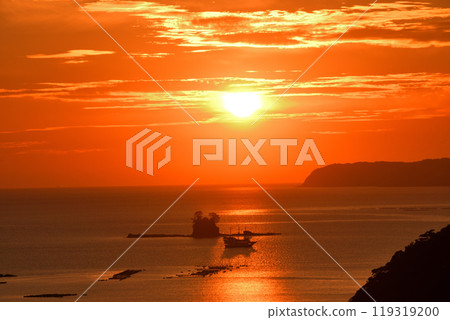 Evening scenery of Kujuku Island Evening scenery of Kujuku Island 119319200