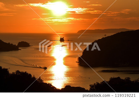 Evening scenery of Kujuku Island Evening scenery of Kujuku Island 119319221