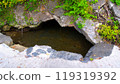 Limestone cave entrance 119319392