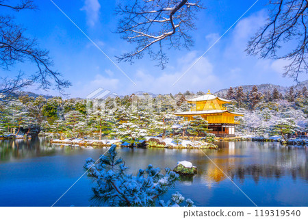 Kinkakuji Temple in the snow 119319540