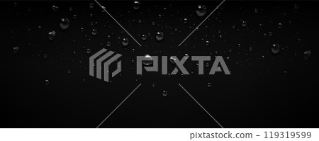 Rain water drop bubble vector black background Rain water drop bubble vector black background 119319599