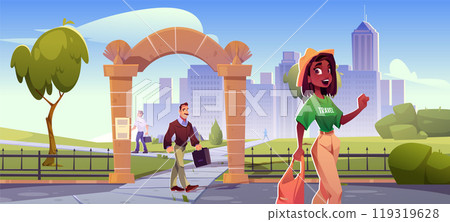 City park garden arch entrance cartoon vector City park garden arch entrance cartoon vector 119319628